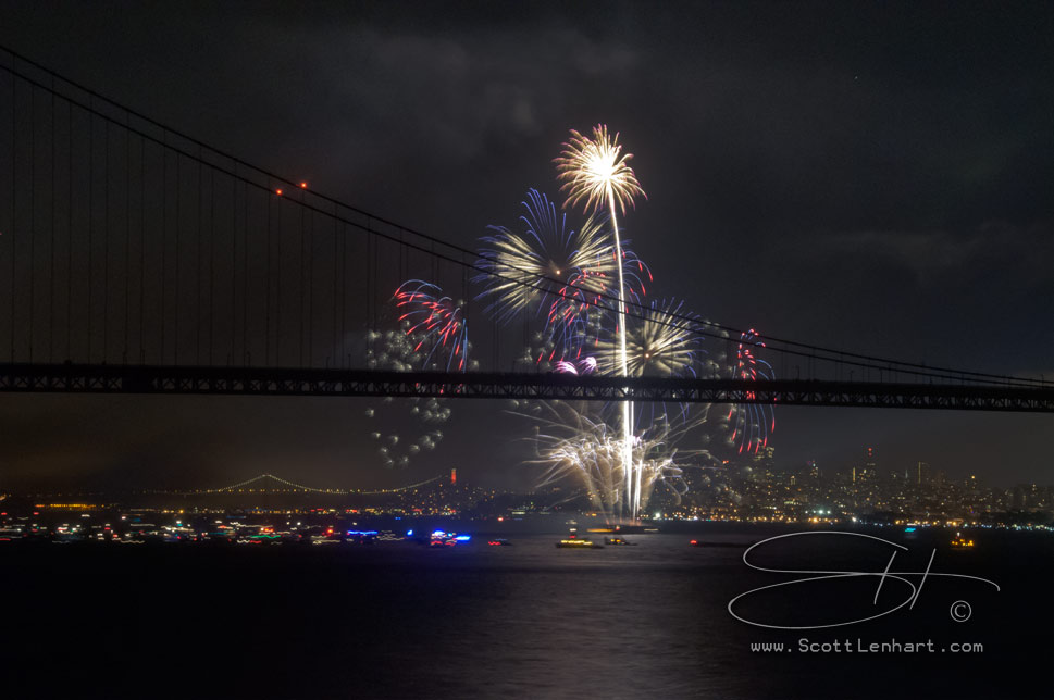 fireworks boats on san francisco bay